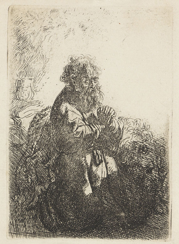 Harmensz. Rembrandt van Rijn - Der heilige Hieronymus im Gebet niederblickend