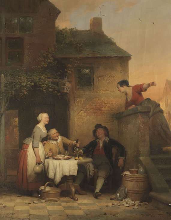 Ferdinand de Braekeleer - Austernesser vor der Taverne