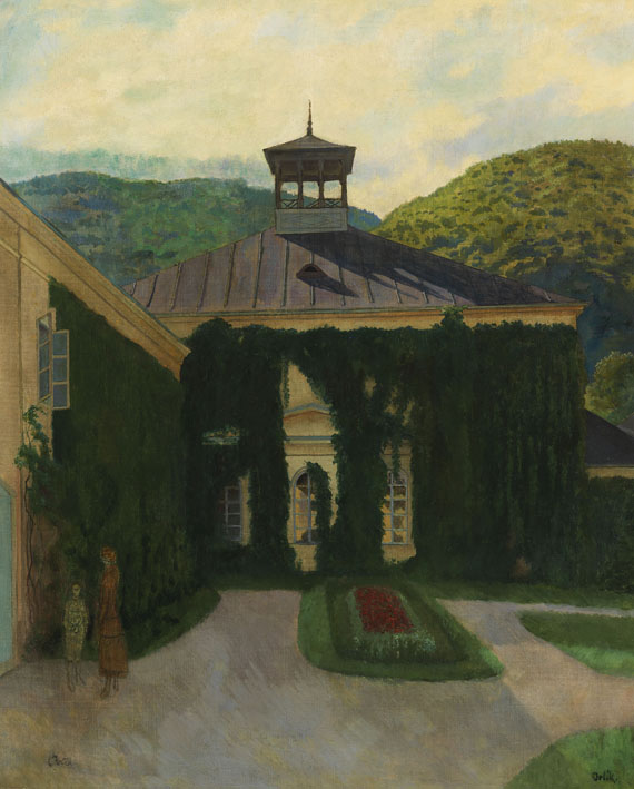 Emil Orlik - Schloss vor hügeliger Landschaft