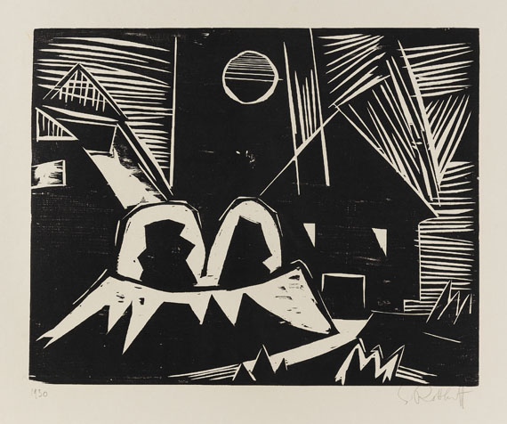 Karl Schmidt-Rottluff - Häuser und Mond