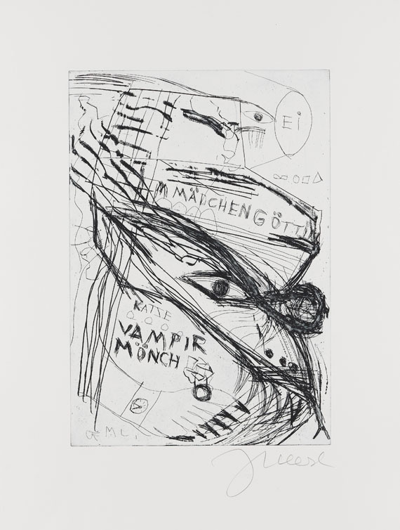 Jonathan Meese - Zwei Schwänze für ein Halleluja. Der hohlste Kunsthistoriker. Die Exe Schrympylei. Der Junker Toni, Ohni. Don Skeletti im Fettnapf mit 10 Zäpfchen. Colonel Iverson - 
