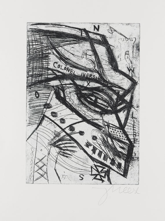 Jonathan Meese - Zwei Schwänze für ein Halleluja. Der hohlste Kunsthistoriker. Die Exe Schrympylei. Der Junker Toni, Ohni. Don Skeletti im Fettnapf mit 10 Zäpfchen. Colonel Iverson - 