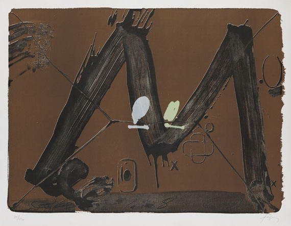 Antoni Tàpies - Grand M avec taches