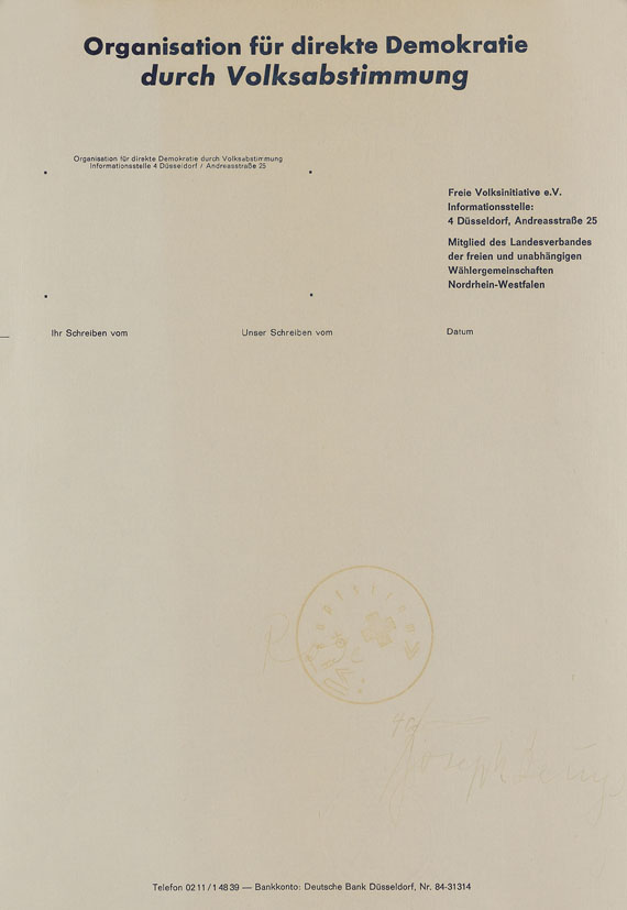 Joseph Beuys - Rose für direkte Demokratie - 