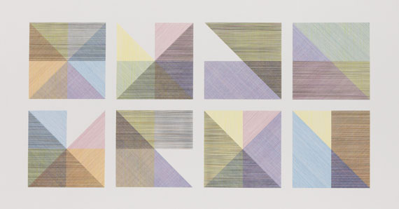 Sol LeWitt - Eight Squares with a Different Color in Each Half Square (Divided Vertically and Horizontally) Composite
