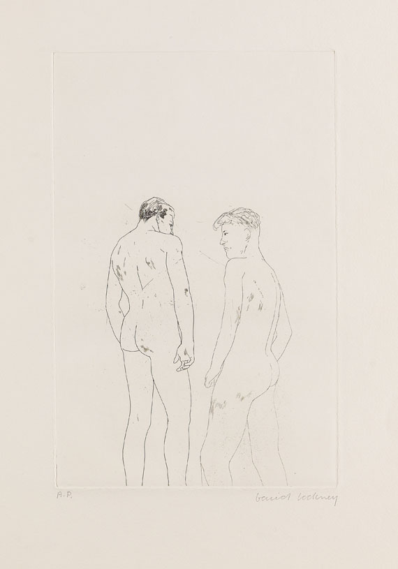David Hockney - 2 Blätter: Projects for the Cavafy Suite - 