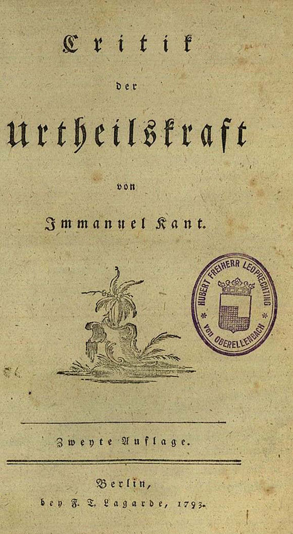 Immanuel Kant - Kritik der Urtheilskraft, 1793