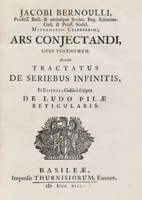 Johann Bernoulli - Ars conjectandi. 1713.