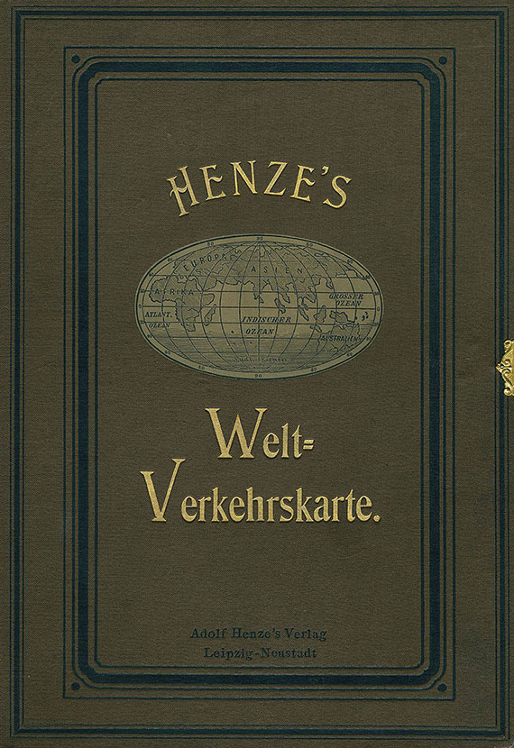Adolf Henze - Henze`s Welt-Verkehrskarte. 1910