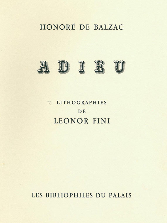 Leonor Fini - Honoré de Balzac, Adieu.