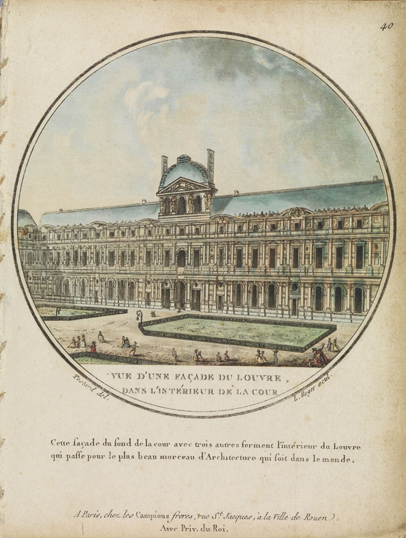   - Vues pittoresques ... de Paris. Kupfer aus 2 Folgen in 1 Bd. Um 1790. - 