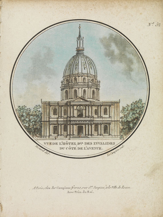   - Vues pittoresques ... de Paris. Kupfer aus 2 Folgen in 1 Bd. Um 1790. - 