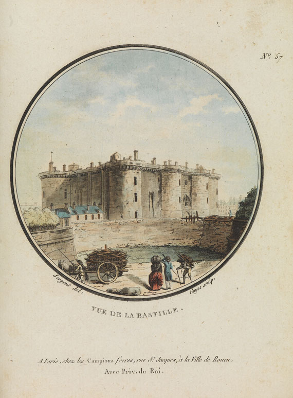 Janinet, J.-F. - Vues pittoresques ... de Paris. Kupfer aus 2 Folgen in 1 Bd. Um 1790.