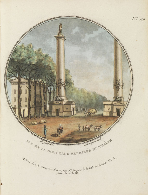   - Vues pittoresques ... de Paris. Kupfer aus 2 Folgen in 1 Bd. Um 1790. - 