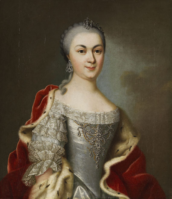 Johann Christian Fiedler - Zugeschrieben - 2 Gemälde: Georg Wilhelm Landgraf zu Hessen (1722-1782) und seine Gattin Maria Luise Albertine Landgräfin zu Hessen, geborene zu Leiningen-Dagsburg-Falkenburg (1729-1818) - 