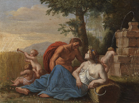  Flandern - 2 Gemälde: Bacchantische Szenen mit Ceres, Faun und Bacchus - 