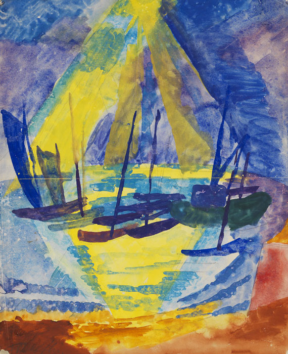 Fritz Schaefler - Boote in der Abendsonne
