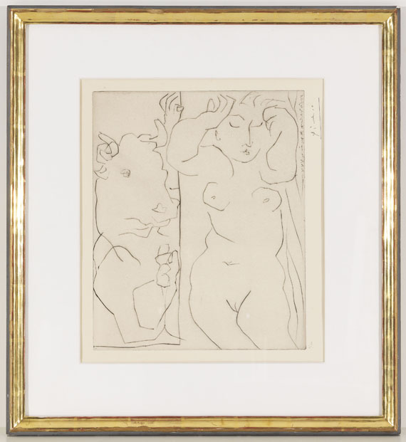 Pablo Picasso - Minotaure contemplant une dormeuse - 