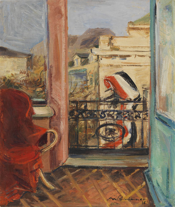 Max Schwimmer - Blick aus dem Atelier des Künstlers in der Kaiser-Friedrich-Straße