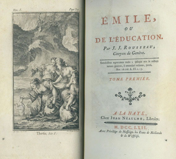 Jean-Jacques Rousseau - Emile. 4 Bde. 1762