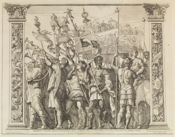 Robert van Audenaerde - Triumphzug des Julius Caesar, Kupferfolge. 10 Bll. 1692. - 