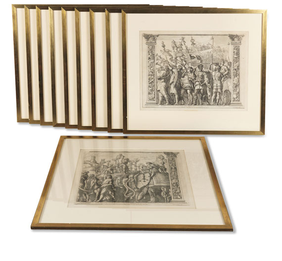 Robert van Audenaerde - Triumphzug des Julius Caesar, Kupferfolge. 10 Bll. 1692. - 