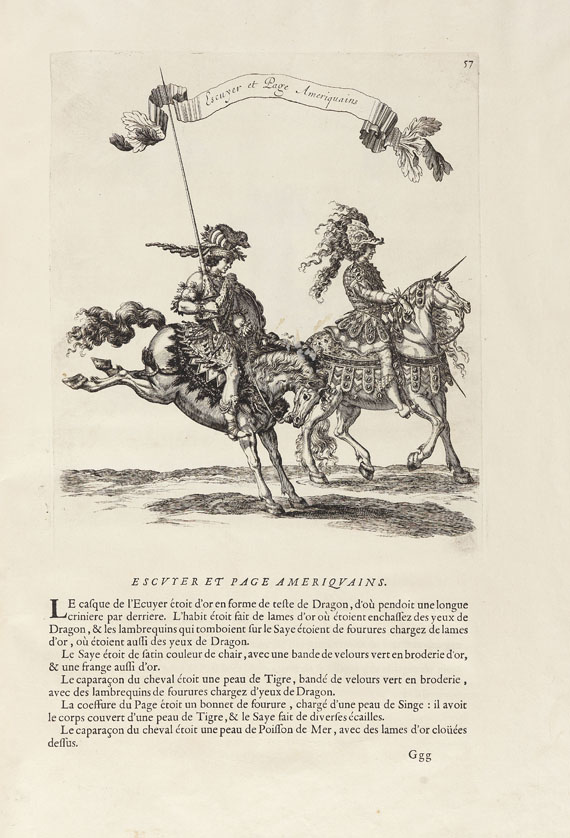 Perrault, C. - Courses de testes et de bague faites par le roy. 1662