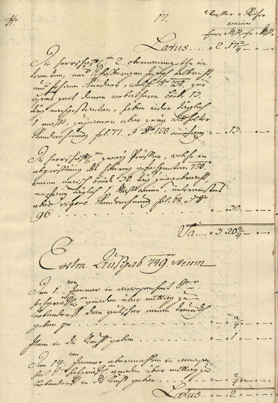  Manuskripte - Handschrift Keller Amts Rechnung. 1750