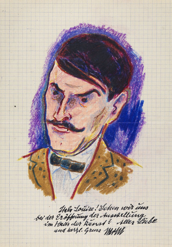 Willi Geiger - Sammlung von Briefen und Orig.-Zeichnungen. 2 Mappen - 