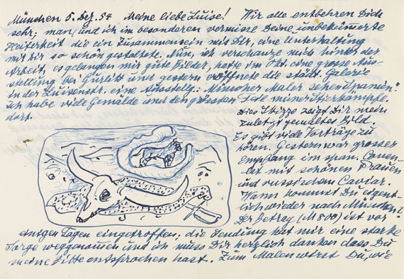 Willi Geiger - Sammlung von Briefen und Orig.-Zeichnungen. 2 Mappen - 