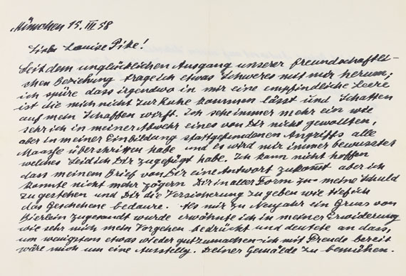 Willi Geiger - Sammlung von Briefen und Orig.-Zeichnungen. 2 Mappen - 