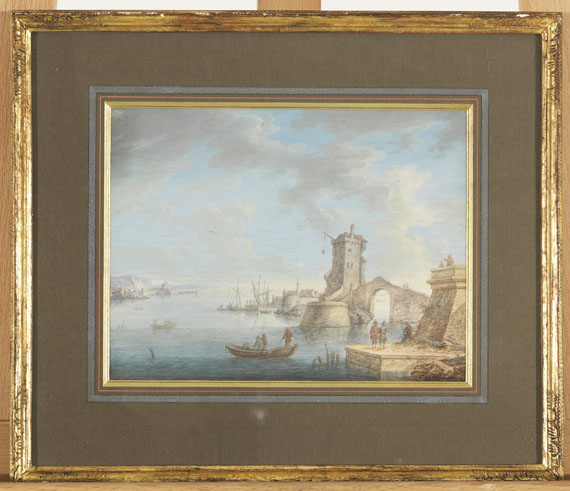 Johan Christoph Dietzsch - Zugeschrieben - Südländische Hafenlandschaft - 