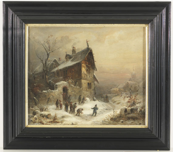 Peter Joseph Minjon - Winterlandschaft mit Figurenstaffage - 