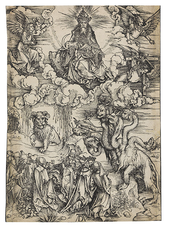 Albrecht Dürer - Apokalypse, 11. Figur: Das Tier mit den Lammshörnern