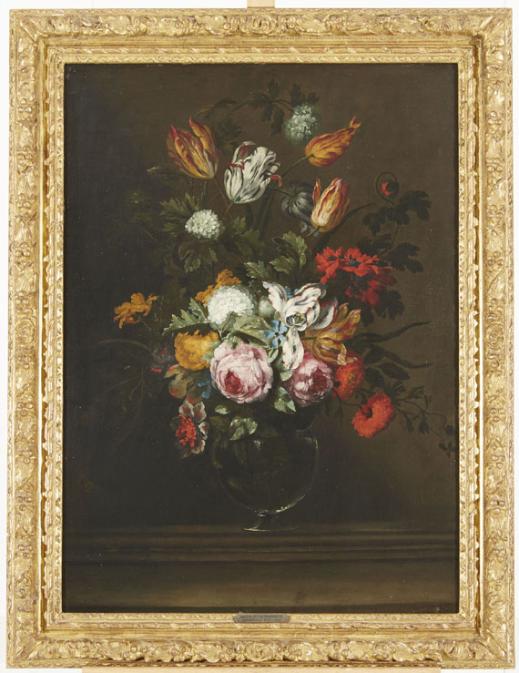 Jan Peeter Brueghel - Blumenbouquet in einer venezianischen Glasvase - 