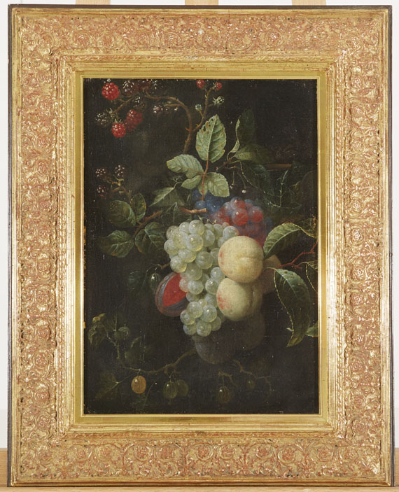 Joris van Son - 2 Pendants: Weintrauben mit Pfirsichen, Pflaumen und Brombeeren - 
