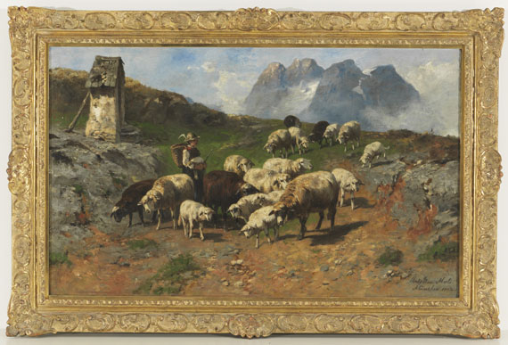 Christian Mali - Hirtenjunge mit Schafen im Gebirge - 
