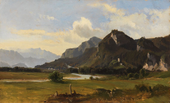 Ludwig Georg Eduard Halauska - Landschaft bei Flintsbach am Inn