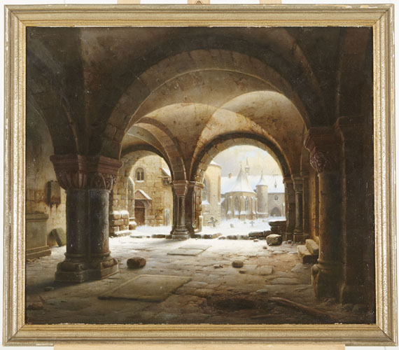 Carl Georg Adolph Hasenpflug - Klosterhof im Schnee - 