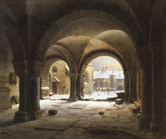 Carl Georg Adolph Hasenpflug - Klosterhof im Schnee