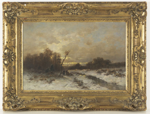 Désiré Thomassin - Winterlandschaft mit Reisigsammlern - 