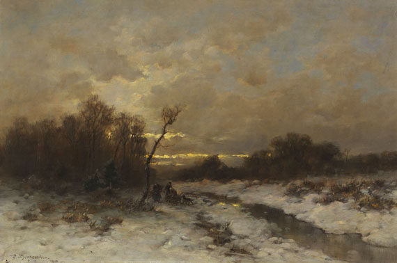 Désiré Thomassin - Winterlandschaft mit Reisigsammlern