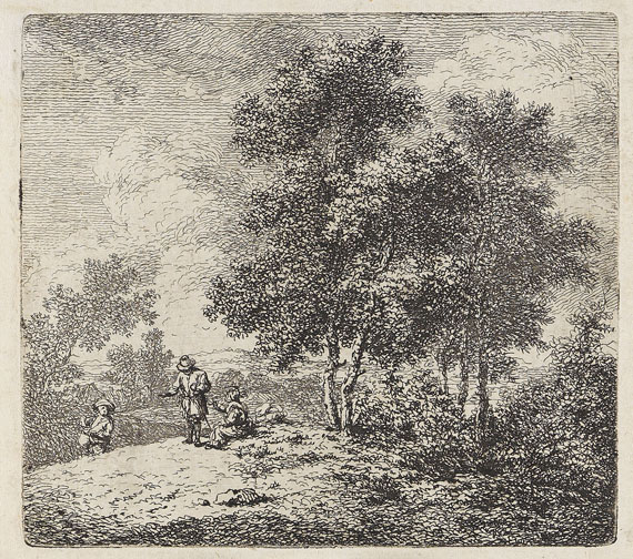 Ferdinand Kobell - 14 Bll.: Landschaften und Raufende Kartenspieler - 