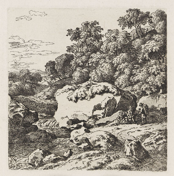 Ferdinand Kobell - 14 Bll.: Landschaften und Raufende Kartenspieler - 