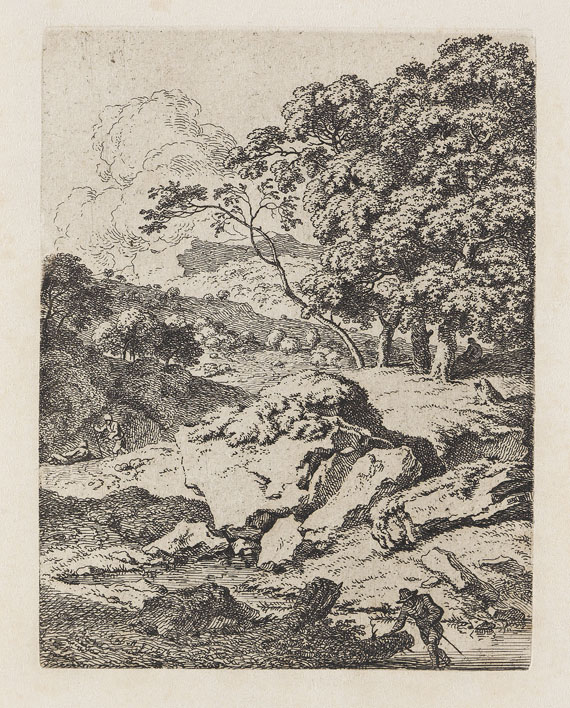 Ferdinand Kobell - 14 Bll.: Landschaften und Raufende Kartenspieler - 
