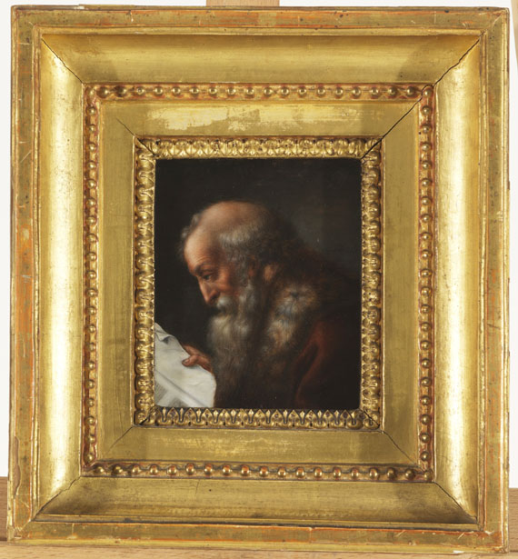 Joseph Dorn - Porträt eines lesenden Gelehrten mit pelzverbrämten Mantel - 