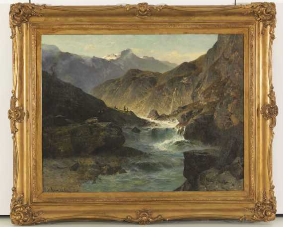 Otto Werner Henning von Kameke - Hochgebirge mit tosendem Fluss - 