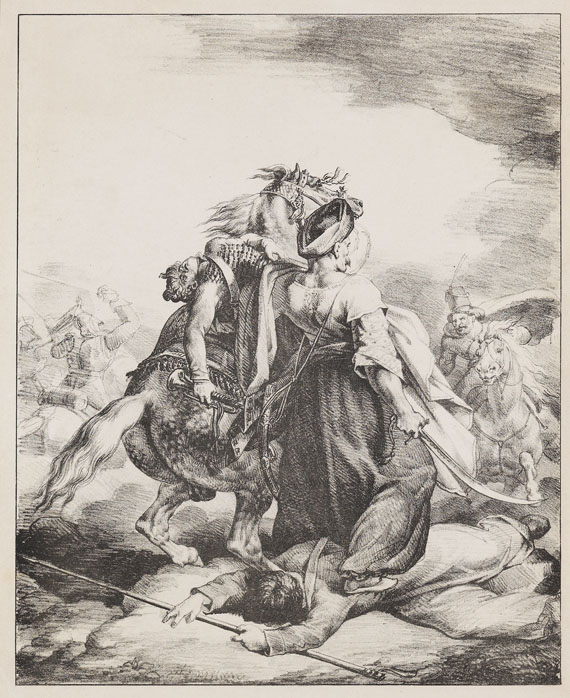 Théodore Géricault - Mameluck défendant un trompette blessé