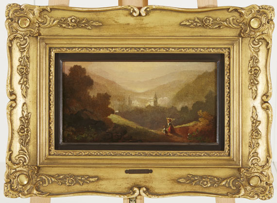 Carl Spitzweg - Berglandschaft mit Sennerin und Kind - 