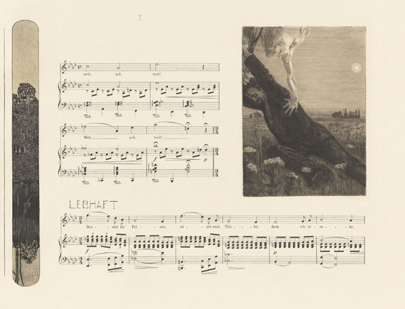 Max Klinger - Brahms-Phantasie. Einundvierzig Stiche, Radierungen und Steinzeichnungen zu Compositionen von Johannes Brahms. Radier-Opus XII